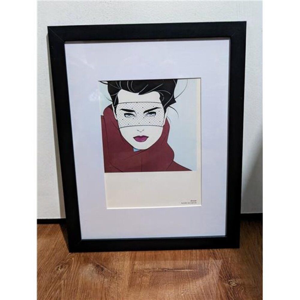 Patrick Nagel Framed Art Bookplate Mat Print Brooke Woman 1985 1980s Mat Picture